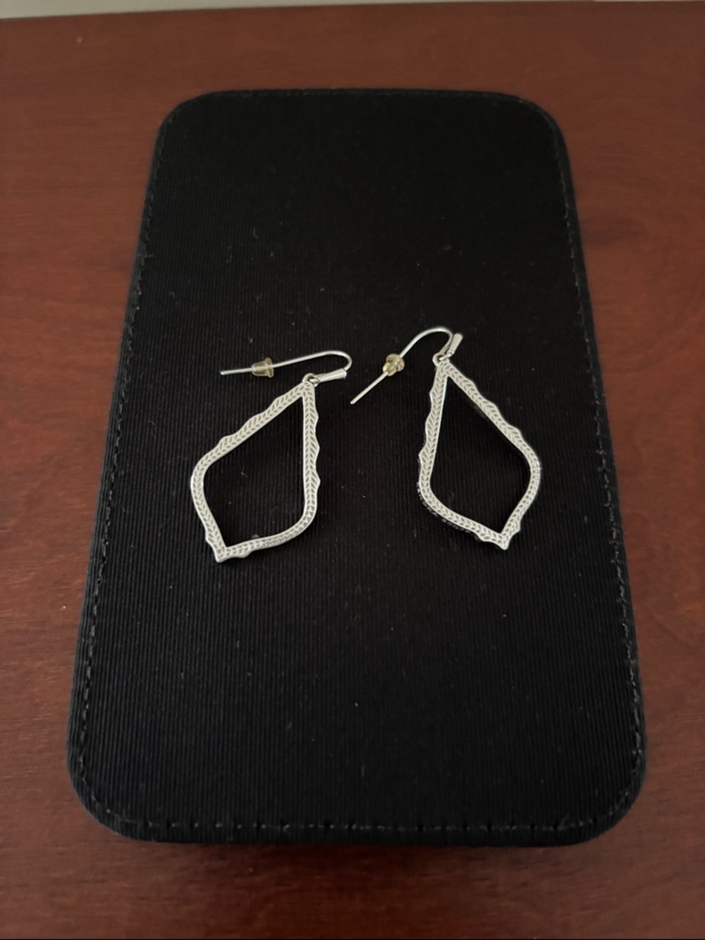Kendra Scott Silver Open Textured Drop Earrings